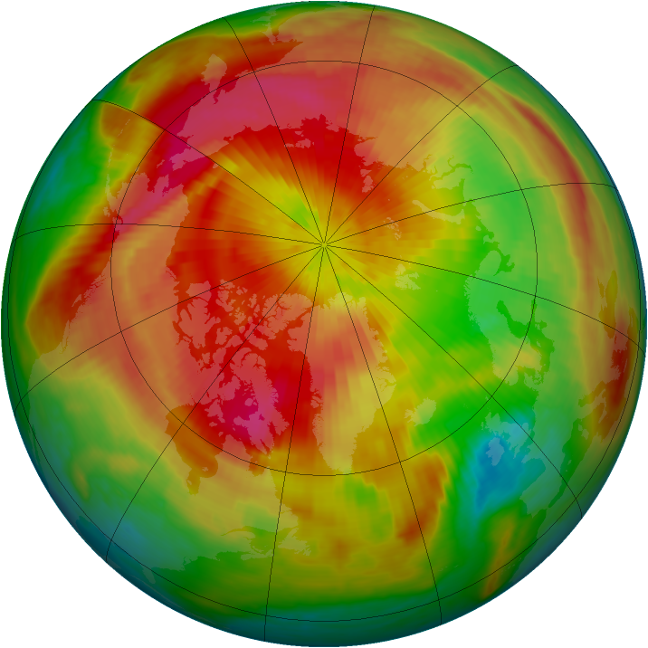 Arctic ozone map for 27 March 1998